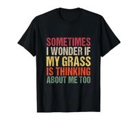 Sometimes I Wonder If My Grass is Thinking About Me Too Value Graphic T-Shirt, Men, Black, XL