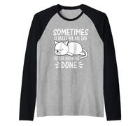 Sometimes It Takes Me Day To Do Nothing Funny Cat Raglan Baseball Tee