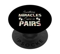 Sometimes Miracles Come in Pairs Twin Mom Dad Sibling Funny PopSockets Adhesive PopGrip