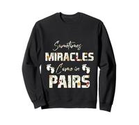 Sometimes Miracles Come in Pairs Twin Mom Dad Sibling Funny Sweatshirt