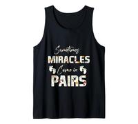 Sometimes Miracles Come in Pairs Twin Mom Dad Sibling Funny Tank Top