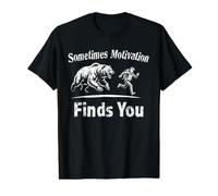 Sometimes Motivation Finds You Bear Funny Running Value Graphic T-Shirt