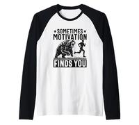 Sometimes Motivation Finds You Design Raglan Baseball Tee