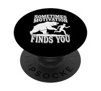 Sometimes Motivation Finds You Funny Bear Chase Running Men PopSockets Adhesive PopGrip