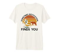 Sometimes Motivation Finds You Funny Hiking Camping Premium T-Shirt