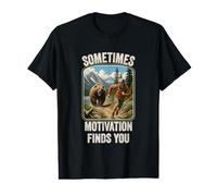 Sometimes Motivation Finds You Funny Hiking Quote Value Graphic T-Shirt