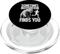 Sometimes Motivation Finds You Funny Running Jogging Workout PopSockets PopGrip for MagSafe