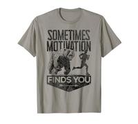 Sometimes Motivation Finds You Funny Running Motivational T-Shirt