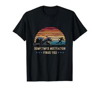 Sometimes Motivation Finds You Vintage Sunset Running T-Shirt