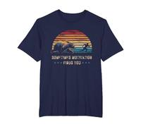 Sometimes Motivation Finds You Vintage Sunset Running T-Shirt, Men's Big and Tall, Navy Blue, 6X Tall