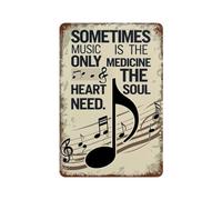 Sometimes Music Is The Only Medicine Metal Tin Sign Plaque