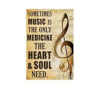SOMETIMES MUSIC IS THE ONLY MEDICINE THE HEART & SOUL NEED.Music Room Room Aesthetics Poster Canvas Poster Wall Art Decor Print Picture Paintings for Living Room Bedroom Decoration 08x12inch(20x30cm)