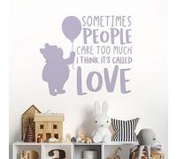 Sometimes People Care Too Much... - Love Winnie The Pooh Book Quote Decal Wall Sticker [Large] [Light Grey]