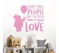 Sometimes People Care Too Much... - Love Winnie The Pooh Book Quote Decal Wall Sticker [Large] [Pink]