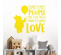 Sometimes People Care Too Much... - Love Winnie The Pooh Book Quote Decal Wall Sticker [XXLarge] [Lemon]