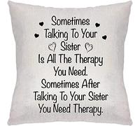 Sometimes Talking To Your Sister Is All The Therapy You Need Home decor Linen Throw Pillow/Cushion Cover.