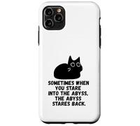 Sometimes When You Stare Into The Abyss Black Sketch Cat Case for iPhone 11 Pro Max
