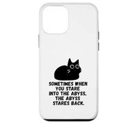 Sometimes When You Stare Into The Abyss Black Sketch Cat Case for iPhone 12 mini