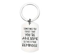 Sometimes You Forget You Are Awesome Keyring - mindful gift for friend, colleague, men, women. Birthday, Christmas, Keychain