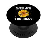 Sometimes You Just Got To Bee Yourself Bee Beehive Sunflower PopSockets Adhesive PopGrip