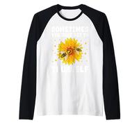 Sometimes You Just Got to Bee Yourself Bee Beehive Sunflower Raglan Baseball Tee