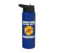 Sometimes You Just Got to Bee Yourself Bee Beehive Sunflower Stainless Steel Insulated Water Bottle