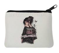 Somewhere Between Calm and Chaos Neoprene Coin Purse Pouch 10x11cm White