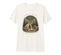 Somewhere in the Pines Campfire Moon Forest Design Premium T-Shirt