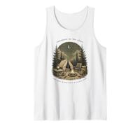 Somewhere in the Pines Campfire Moon Forest Design Tank Top