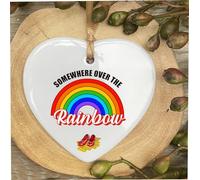 Somewhere Over The Rainbow Wizard Of Oz Gift Quote Ceramic Heart Gift Plaque Office Bithday Christmas Sign cr131