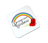 Somewhere Over The Rainbow Wizard of Oz Wooden Coaster - High Gloss Hardboard Drinks Mat, Table Saver Gift for Home or Office