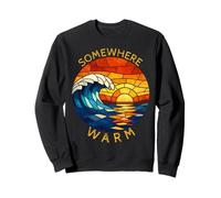 Somewhere Warm Sunset Beach Wave Vacation Stained Glass Tee Sweatshirt