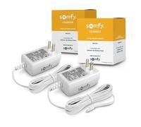Somfy 2-Pack Lithium-ion Charger for Motorized Shades, Blinds, Curtains, Awnings - Rechargeable Battery Power - 6 Foot Cable - Easy to Use Charger with LED Indicator #9025166