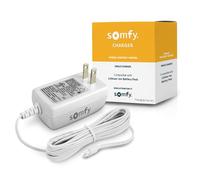Somfy Charger for V2 Wirefree Motors - Powers External Battery Pack - Compatible with Sonesse 30/40 & Altus 28 - 3-Pin Connector - LED Indicator - 6-Foot Cable - #9025166