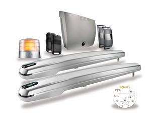 Somfy Exavia Star 1240653 - Motorisation for Swing Gate with Cylinder Height Width 2.5 m | with 2 Keypop Remote Controls, 1 Flashing Light, 1 Backup Battery and 2 Photocells, Gray