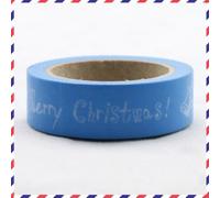 somi Washi Tape Merry Christmas Blue 1 roll of adhesive paper tape 10m x 1.5 cm