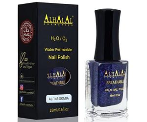 SOMIA Halal Gel Nail Polish - Water Permeable Red & White Nail Enamel - Glossy Finish, Vegan & Cruelty-Free (AL-146)