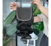 SOMIARIK 6x6 HD Lace Body Wave Closure, 6x6 Real HD Lace Closure Pre Plucked Bleached Knots Remy Human Hair Natural Black 18 Inch