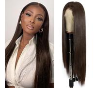 SOMIARIK Brown Lace Front Synthetic Wigs,13x6 Straight Lace Front Wig for Women Part Pre plucked With Natural Hairline Heat Resistant Fiber for Daily 26 Inches