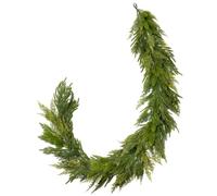 Somikis 6FT Christmas Garland Real Touch Norfolk Pine & Cedar Garland, Artificial Realistic Greenery Garland for Mantel Table Staircases Indoor Outdoor Christmas Decorations