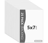 Somime 25 Pack Backing Boards, 5x7 Uncut White Mats Matboards | Acid Free Backerboards for Art Prints, Ideal for Photos/Pictures/Prints/Frames/Arts