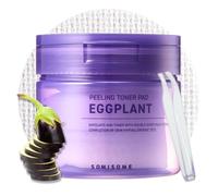 SOMISOME Egg Plant Exfoliating Toner Pads - Korean Exfoliating Toner Pad, Dual Action for Pore Care & Skin Barrier, Improves Rough and Dull Skin, Removes Dead Skin & Blackheads, Dual Side