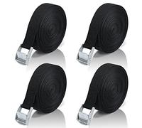 SOMLAW Ratchet Lashing Straps Pack of 4 - 10m x 25mm Black Polyester Tie Down Straps for Car, Truck, Boat