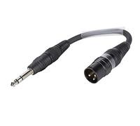 Sommer Cable Adaptor Cable 6.3 mm x 3 Pin Male Jack to XLR 3 Pin Male 15 cm Hicon Connectors SGFDU0015 SW