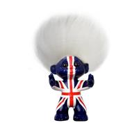 Sommer Good Luck Troll UNION JACK Rubber-look Black Hair Thomas Dam Design 93457