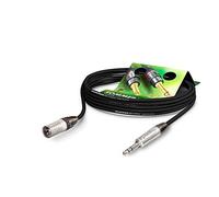 SommerCable Sommer Cable Stage 22 Highflex XLR Male 3-Pin Neutrik NC3MXX / Jack 6.3 mm Stereo Neutrik NP3X, Black Cable, Made in Germany by Sommer Cable