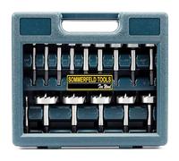 Sommerfeld Woodworking Tools 16 pc Forstner Bit Set for Drilling Precision Holes in Wood