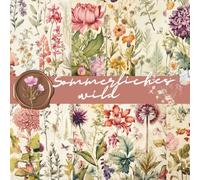 Sommerliches Wild: Bastelpapier Sommer Motive | 8.5" x 8.5", 36 Blatt, Doppelseitig I Junk Journal Dekor I Washi Tape I DIY Karten | Dekoratives Bastelpapier | Origami | Reisetagebücher