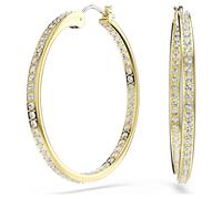 Sommerset hoop earrings, White, Gold-tone plated