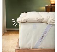 Somnhavn Organic Merino Wool Mattress Topper, 100% Natural Wool, Hypoallergenic, Soft & Thick Bed Topper for All Seasons Handmade & Eco-Friendly, 135x190